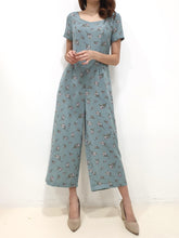 Floral Zipper Jumpsuit - Blue (Non-returnable) - Ferlicious